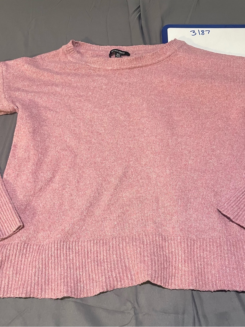 Ellen Tracy Pink Heathered Crewneck Sweater